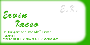 ervin kacso business card